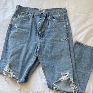 Agolde Women's Straight Leg Light Blue Jeans